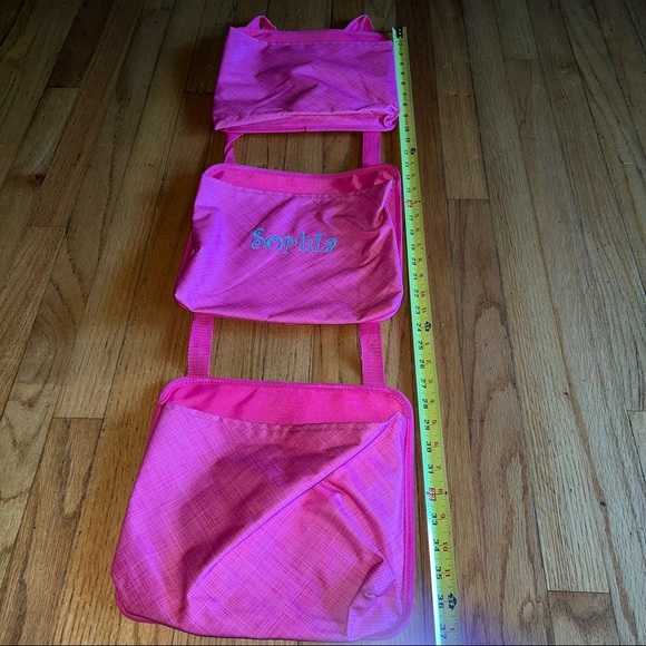 “Sophia” Thirty-One Oh Snap Pocket Pink Cross Pop Pouch x3 - Picture 4 of 5